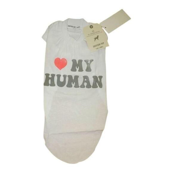 NEW Grayson Pup Love My Human Dog Tee Size S White - Picture 1 of 6